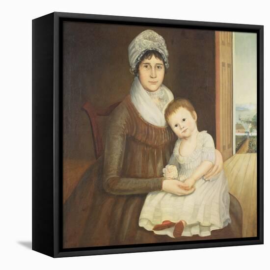 Mrs. Daniel Truman and Child, C.1798-1810-Reuben Moulthrop-Framed Stretched Canvas