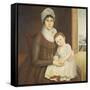 Mrs. Daniel Truman and Child, C.1798-1810-Reuben Moulthrop-Framed Stretched Canvas