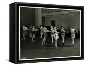 Mrs. Dean and Eight Dancing Girls in the Gymnasium of the New York Association for the Blind, 111…-Byron Company-Framed Stretched Canvas