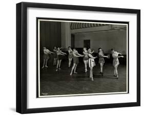 Mrs. Dean and Eight Dancing Girls in the Gymnasium of the New York Association for the Blind, 111…-Byron Company-Framed Giclee Print