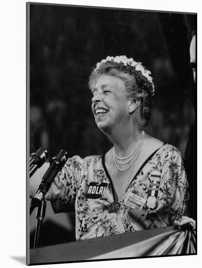 Mrs. Eleanor Roosevelt Speaking at the National Democratic Convention-null-Mounted Photographic Print