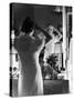 Mrs. Elizabeth Arden Graham Viewing Herself in Bedroom Mirror-Alfred Eisenstaedt-Stretched Canvas