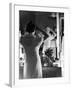 Mrs. Elizabeth Arden Graham Viewing Herself in Bedroom Mirror-Alfred Eisenstaedt-Framed Premium Photographic Print