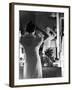 Mrs. Elizabeth Arden Graham Viewing Herself in Bedroom Mirror-Alfred Eisenstaedt-Framed Premium Photographic Print