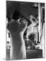 Mrs. Elizabeth Arden Graham Viewing Herself in Bedroom Mirror-Alfred Eisenstaedt-Mounted Premium Photographic Print