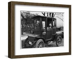 Mrs. F.A. Olds of Tacoma in the Electric Car She Has Driven for 25 Years-null-Framed Photographic Print