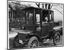 Mrs. F.A. Olds of Tacoma in the Electric Car She Has Driven for 25 Years-null-Mounted Photographic Print