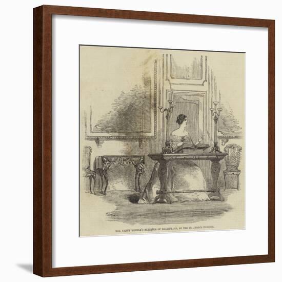 Mrs Fanny Kemble's Readings of Shakespeare, at the St James's Theatre-null-Framed Giclee Print