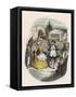 Mrs Fezziwig's Ball, Shown to Scrooge by the Ghost of Christmas Past-John Leech-Framed Stretched Canvas