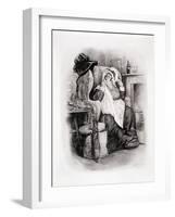 Mrs. Gamp, from "Charles Dickens: a Gossip About His Life," by Thomas Archer, Published circa 1894-Frederick Barnard-Framed Giclee Print