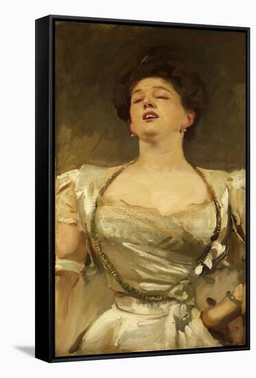 Mrs George Batten Singing, 1895-John Singer Sargent-Framed Stretched Canvas