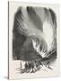 Mrs. Graham's Balloon on Fire. 1850-null-Stretched Canvas