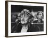 Mrs. Gustav Mahler, Widow of Composer, Raptly Listening to His "Resurrection Symphony"-Alfred Eisenstaedt-Framed Premium Photographic Print