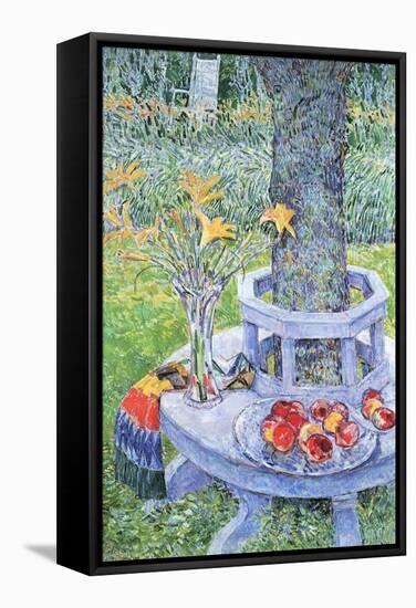 Mrs. Hassam's Garden-Childe Hassam-Framed Stretched Canvas