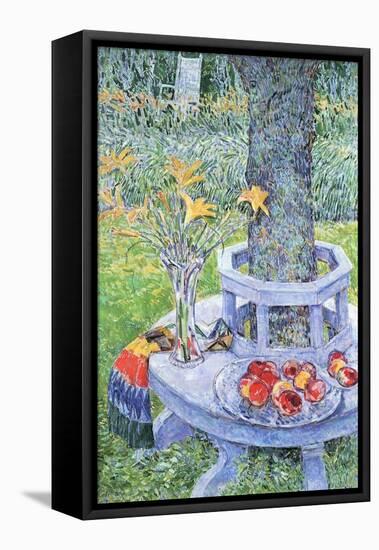 Mrs. Hassam's Garden-Childe Hassam-Framed Stretched Canvas