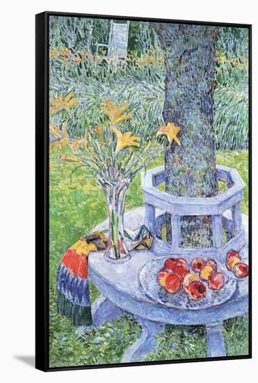 Mrs. Hassam's Garden-Childe Hassam-Framed Stretched Canvas