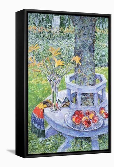 Mrs. Hassam's Garden-Childe Hassam-Framed Stretched Canvas