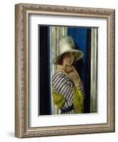 Mrs Hone in a Striped Dress, 1912-Sir William Orpen-Framed Giclee Print