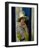 Mrs Hone in a Striped Dress, 1912-Sir William Orpen-Framed Giclee Print