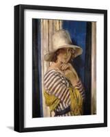 Mrs Hone in a Striped Dress, c.1912-Sir William Orpen-Framed Giclee Print