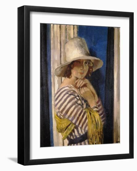 Mrs Hone in a Striped Dress, c.1912-Sir William Orpen-Framed Giclee Print