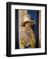 Mrs Hone in a Striped Dress, c.1912-Sir William Orpen-Framed Giclee Print