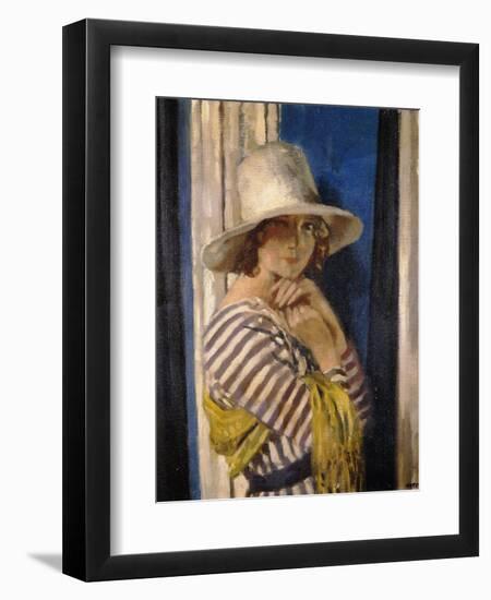 Mrs Hone in a Striped Dress, c.1912-Sir William Orpen-Framed Giclee Print