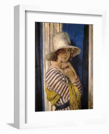 Mrs Hone in a Striped Dress, c.1912-Sir William Orpen-Framed Giclee Print