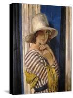 Mrs Hone in a Striped Dress-Sir William Orpen-Stretched Canvas