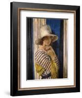 Mrs Hone in a Striped Dress-Sir William Orpen-Framed Giclee Print