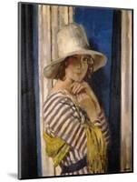 Mrs Hone in a Striped Dress-Sir William Orpen-Mounted Giclee Print