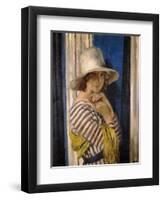 Mrs Hone in a Striped Dress-Sir William Orpen-Framed Premium Giclee Print