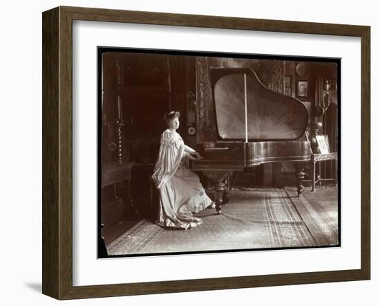 Mrs. I. M. Clark Seated at a Grand Piano, 1904-Byron Company-Framed Giclee Print