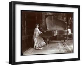 Mrs. I. M. Clark Seated at a Grand Piano, 1904-Byron Company-Framed Giclee Print