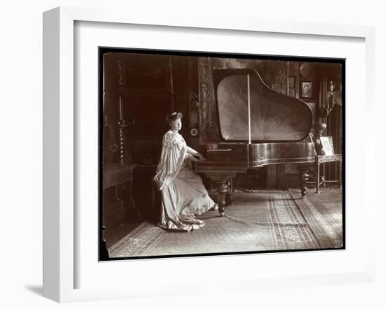 Mrs. I. M. Clark Seated at a Grand Piano, 1904-Byron Company-Framed Giclee Print