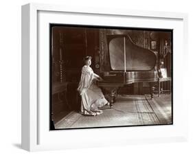 Mrs. I. M. Clark Seated at a Grand Piano, 1904-Byron Company-Framed Giclee Print