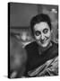 Mrs. Indira Gandhi Posing During Her Trip to the Us-Carl Mydans-Stretched Canvas