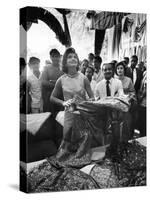 Mrs. Jacqueline Kennedy on Tour in India-Art Rickerby-Stretched Canvas