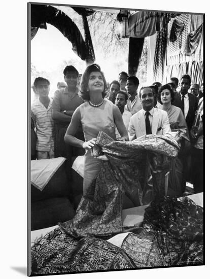 Mrs. Jacqueline Kennedy on Tour in India-Art Rickerby-Mounted Photographic Print