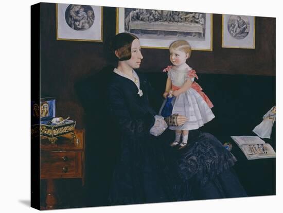 Mrs James Wyatt Jr and Her Daughter Sarah-John Everett Millais-Stretched Canvas