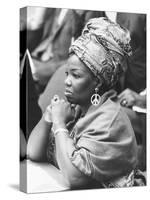 Mrs. Jeanne Martin Cisse, Wears Peace Symbol Earrings at the U.N. Security Council-null-Stretched Canvas