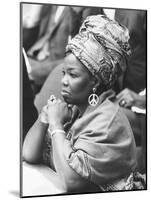 Mrs. Jeanne Martin Cisse, Wears Peace Symbol Earrings at the U.N. Security Council-null-Mounted Photo