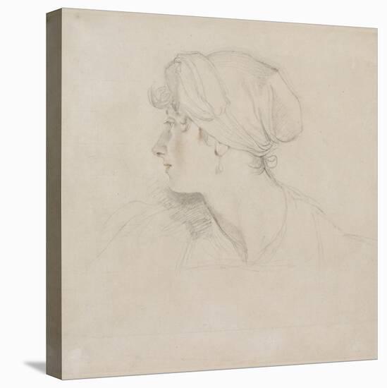 Mrs Jens Wolff (Black Chalk, Touched with Red Chalk on Thin Laid White Paper, Laid on Japan Paper)-Thomas Lawrence-Stretched Canvas