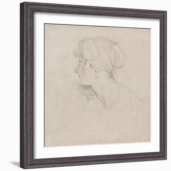 Mrs Jens Wolff (Black Chalk, Touched with Red Chalk on Thin Laid White Paper, Laid on Japan Paper)-Thomas Lawrence-Framed Giclee Print