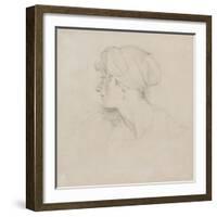 Mrs Jens Wolff (Black Chalk, Touched with Red Chalk on Thin Laid White Paper, Laid on Japan Paper)-Thomas Lawrence-Framed Giclee Print