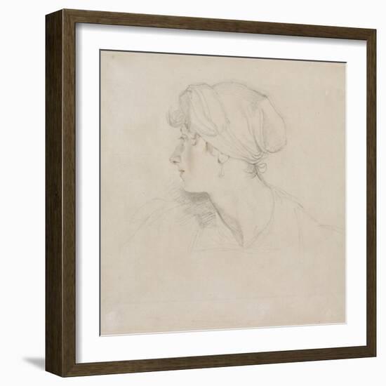 Mrs Jens Wolff (Black Chalk, Touched with Red Chalk on Thin Laid White Paper, Laid on Japan Paper)-Thomas Lawrence-Framed Giclee Print