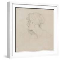 Mrs Jens Wolff (Black Chalk, Touched with Red Chalk on Thin Laid White Paper, Laid on Japan Paper)-Thomas Lawrence-Framed Giclee Print