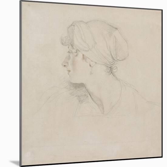 Mrs Jens Wolff (Black Chalk, Touched with Red Chalk on Thin Laid White Paper, Laid on Japan Paper)-Thomas Lawrence-Mounted Giclee Print