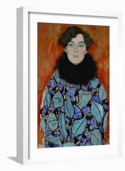 Mrs. Johanna Staude. Oil on canvas, unfinished (1917-1918) 70 x 55 cm.-Gustav Klimt-Framed Giclee Print