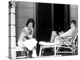 Mrs. John F. Kennedy with Mr. John Kenneth Galbraith During Her Tour of India-null-Stretched Canvas